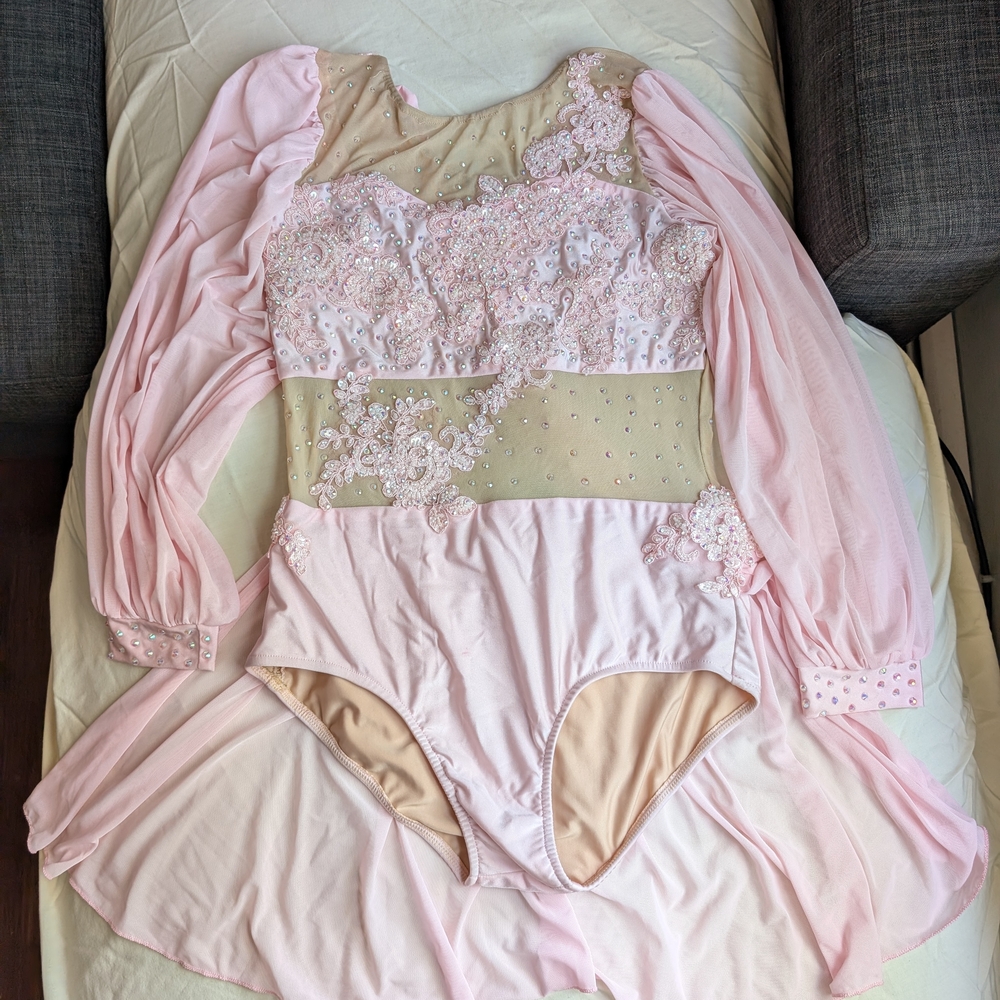 Glamour Pink and Cream Dance Costume